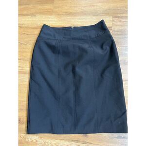 Worthington Size 4 Womens Black Basic Zip Back Pencil Straight Knee Length Skirt